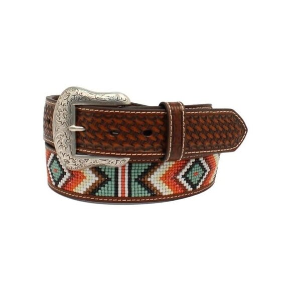 Nocona Women's Basketweave Beaded Diamond Western Belt - N210004408 - Picture 1 of 5